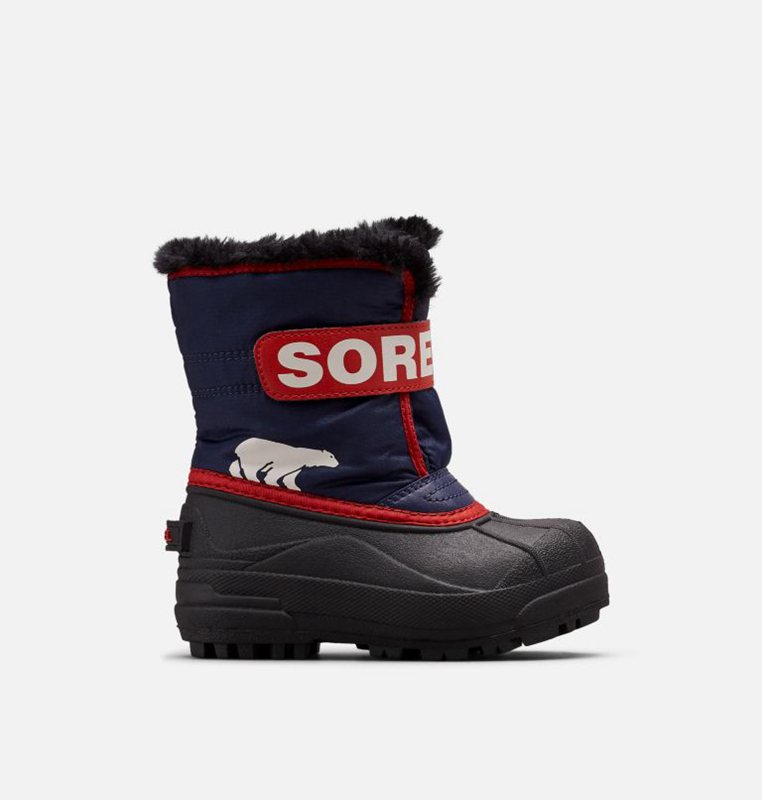 Sorel Childrens Commander™ - Kids Snow Boots Navy/Red - 582103OVY